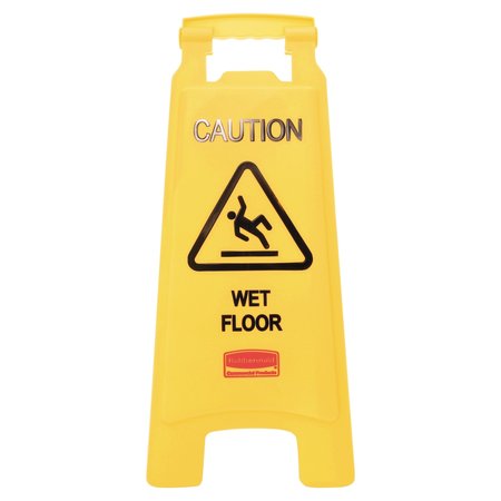 RUBBERMAID COMMERCIAL Caution Wet Floor Sign, 11 x 12 x 25, Bright Yellow, PK6, 6PK FG611277YEL
